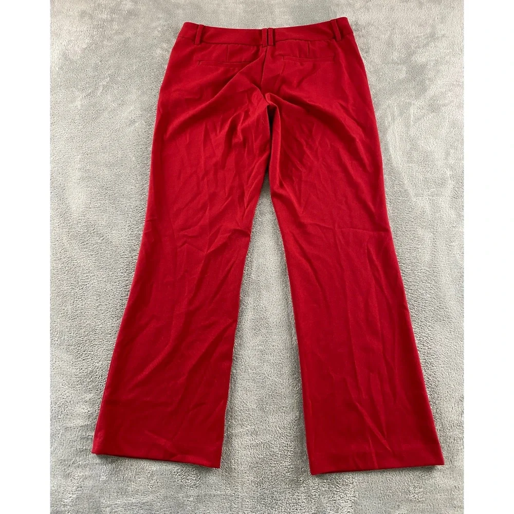 New York & Company Stretch Red Dress Pants Womens 12 Straight Leg Workwear